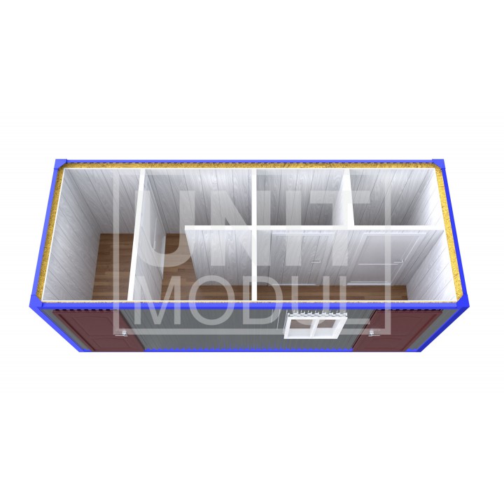 (СБ-12) Бытовка металлическая (блок-контейнер) сантехническая с тамбуром, душевой и туалетами недорого
