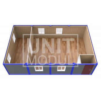 (ПЗ-41) Модульный штаб из 4-х бытовок (блок-контейнеров) с залом для совещаний